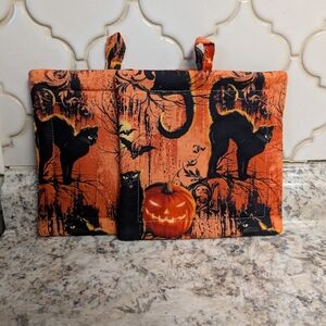 Halloween Cat and Pumpkin Pot Holders